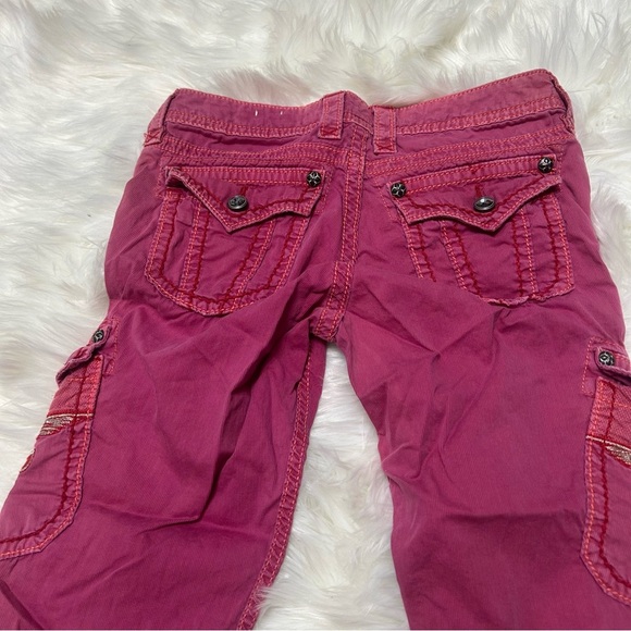 Rock Revival Red Casual Pants Relaxed Fit Cotton Capris A3 - Picture 2 of 10